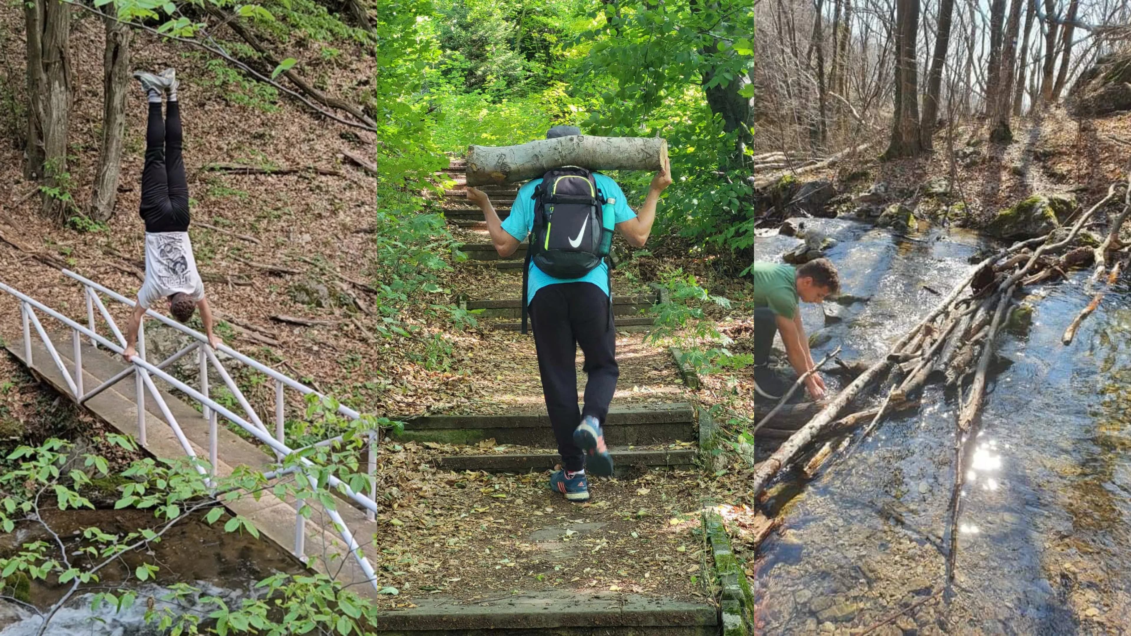 Training and outdoor activities collage